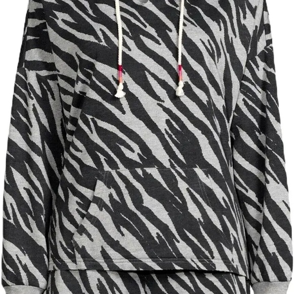 Secret Treasures Tops - Gray Zebra Print Hoodie and Shorts Pajama or Casual Set